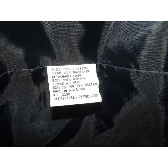 Gallery Trench Coat Womens Size 4 Vtg Navy Blue long Zip-Out Lining storm flap - Picture 15 of 16